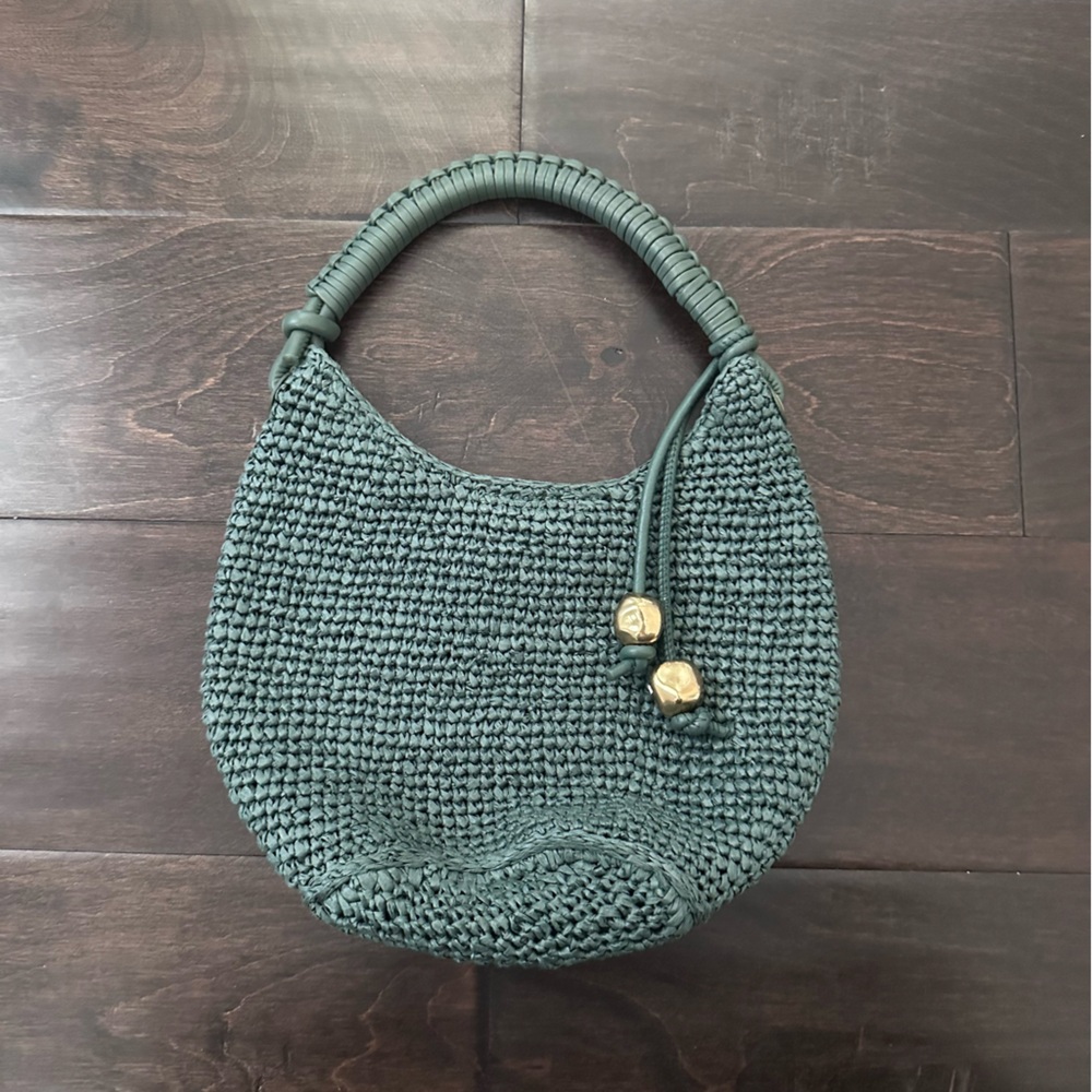 Madewell nwot The Camren‎ Mini Bag foraged green straw bag - Picture 5 of 12